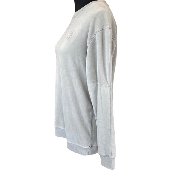 Victoria’s Secret PINK Grey velour plush campus sweater - Picture 4 of 9